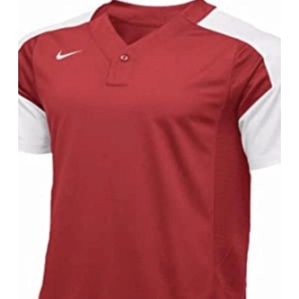 New NWT Boys Nike Team Vapor 1 button Laser Jersey Red White Dri-fit Size Xl